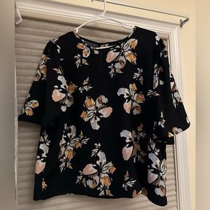 Floral Navy blue shirt